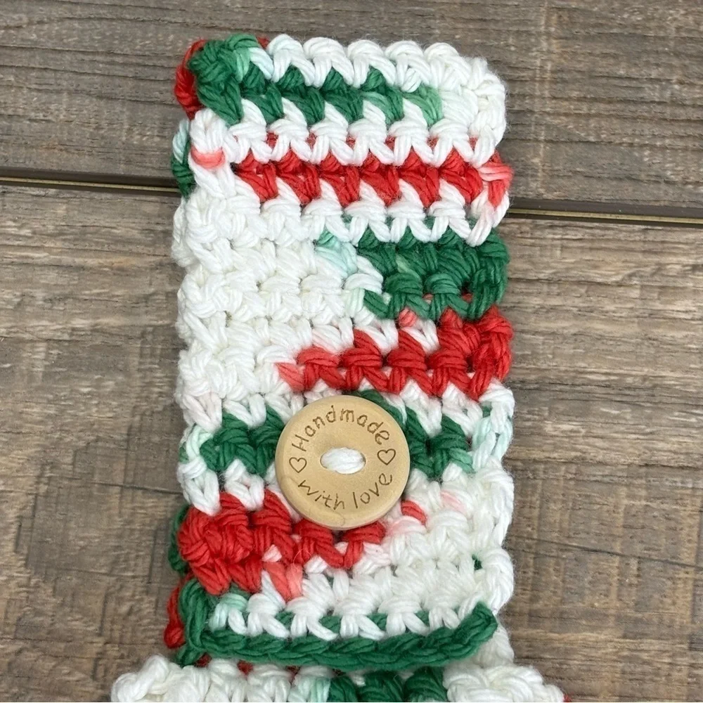 Kitchen‎ Tea Hand Towel Topper Holder Christmas Holiday Cotton Crochet by Seller